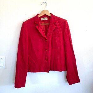 ORVIS RED VINTAGE BUTTON DOWN SHACKET JACKET WOMENS SIZE 6